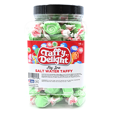 Taffy Delight Key Lime Salt Water Taffy 16oz Jar 